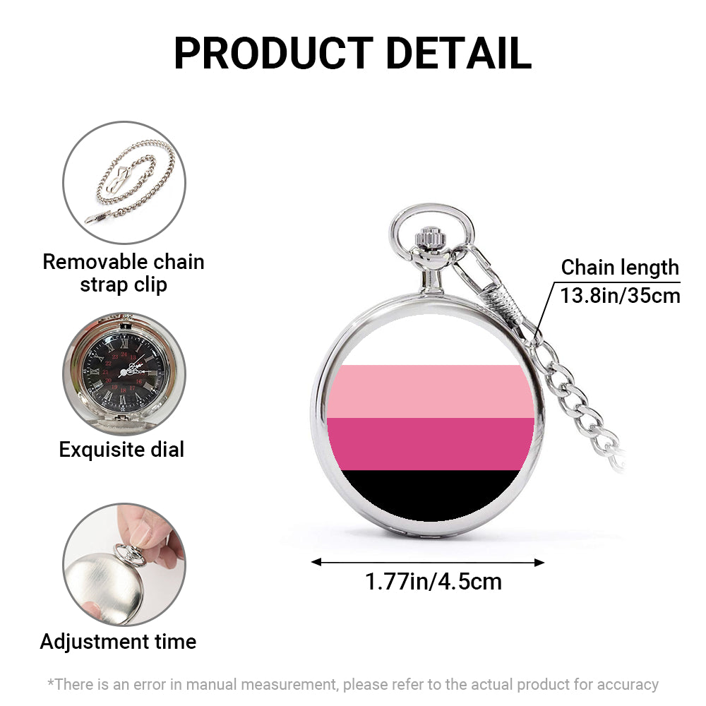 Transfeminine Pride Flag Round Pocket Watch