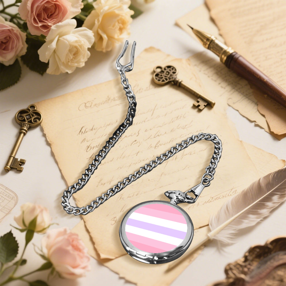 Pomosexual Pride Flag Round Pocket Watch