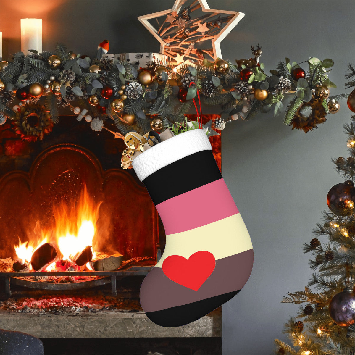 Fat Fetish Pride Flag Holiday Stocking 11" x 17.7"