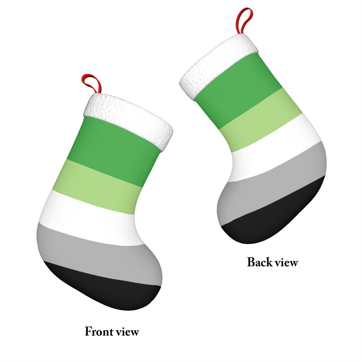 Aromantic Pride Flag Holiday Stocking 11" x 17.7"