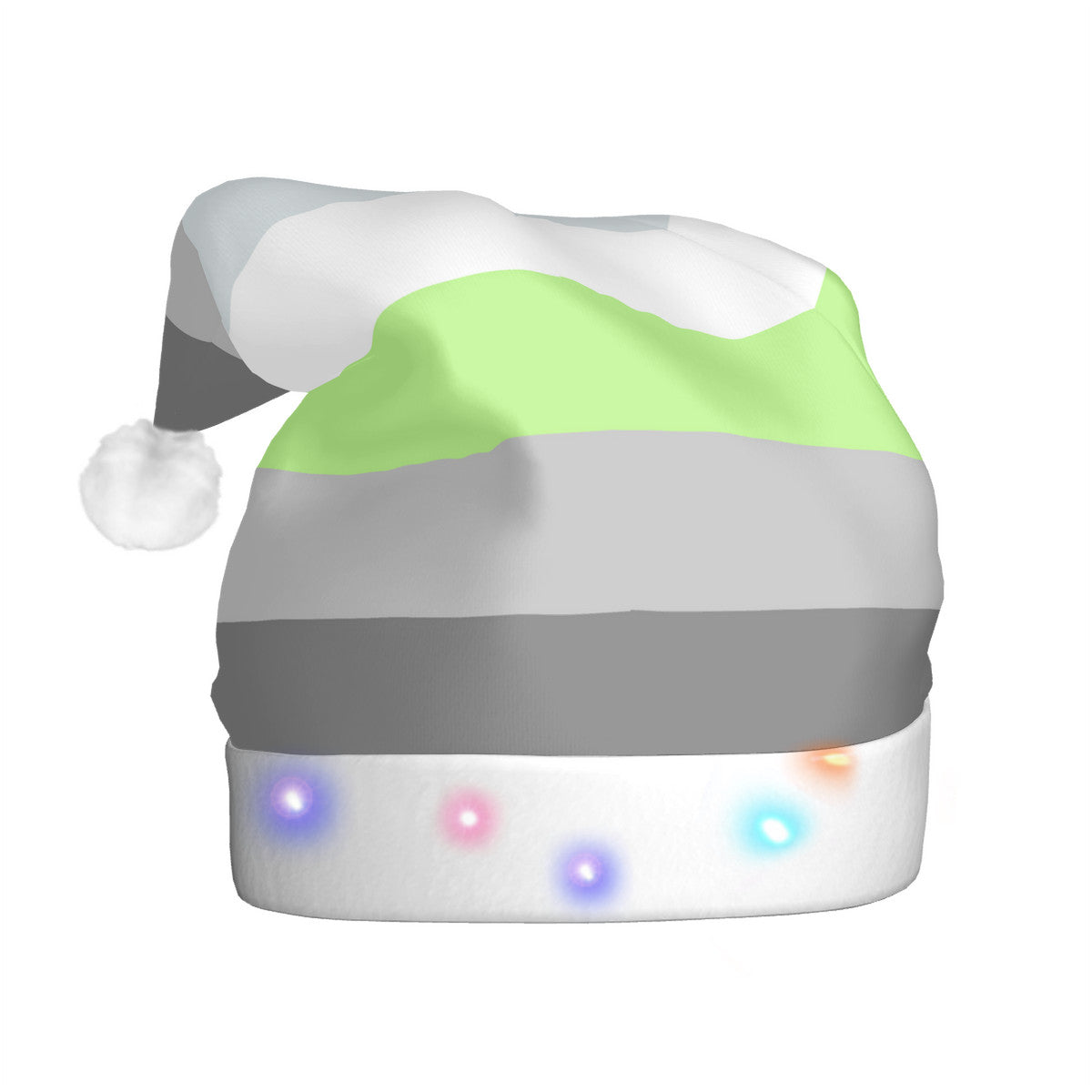 Demiagender Pride Flag Adult Glowing Plush Holiday Hat