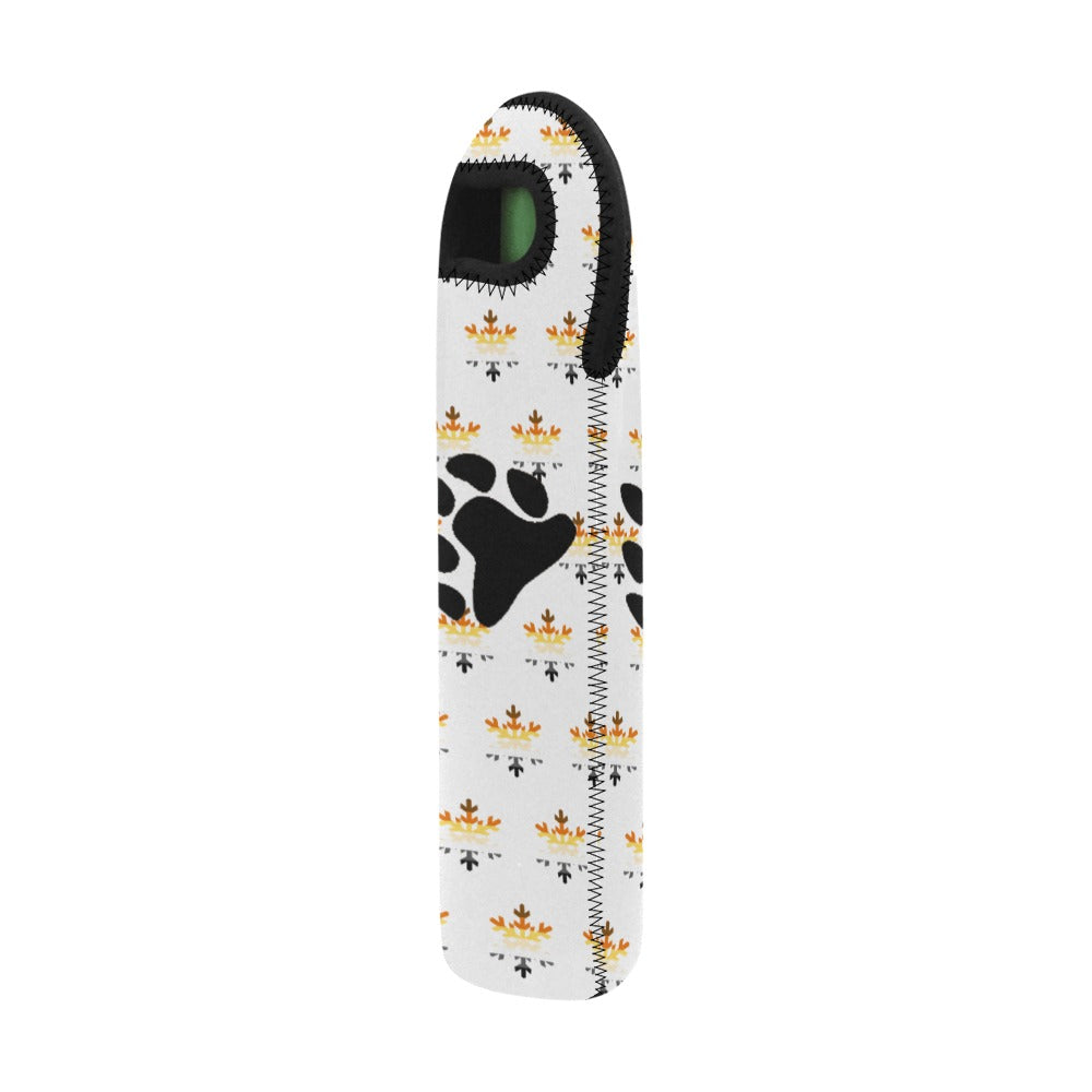 Bear Pride Flag Snowflake Neoprene Wine Bag