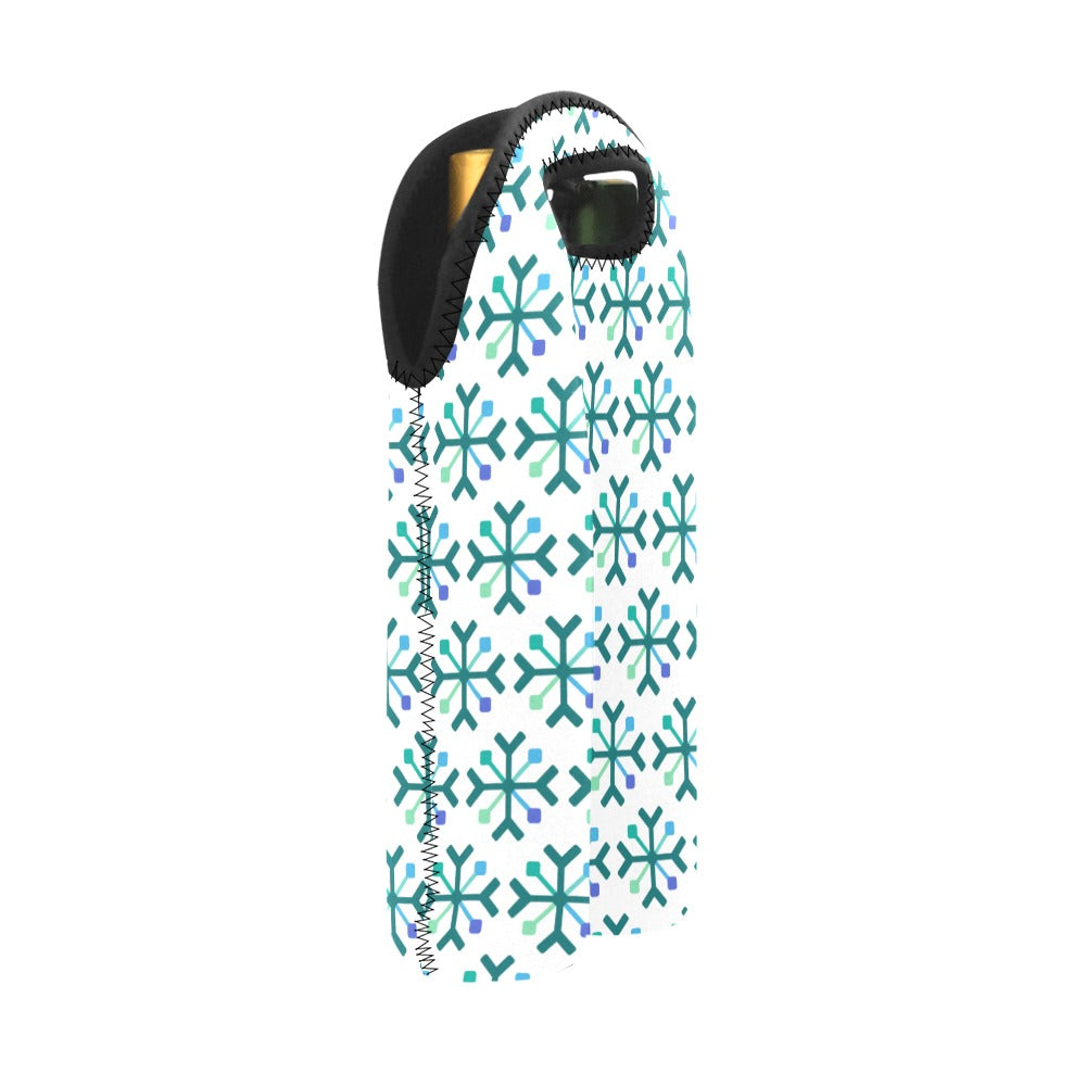 Gay/MLM Pride Flag Snowflake 2-Bottle Neoprene Wine Bag