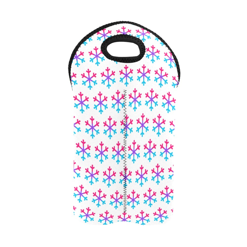 Androgyne Pride Flag Snowflake 2-Bottle Neoprene Wine Bag