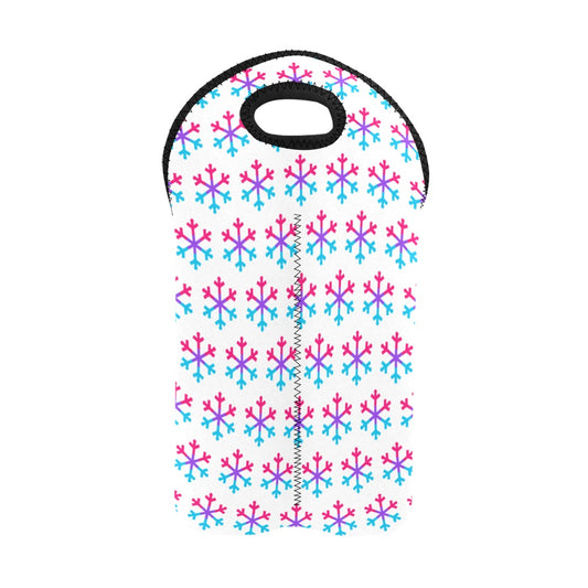 Androgyne Pride Flag Snowflake 2-Bottle Neoprene Wine Bag