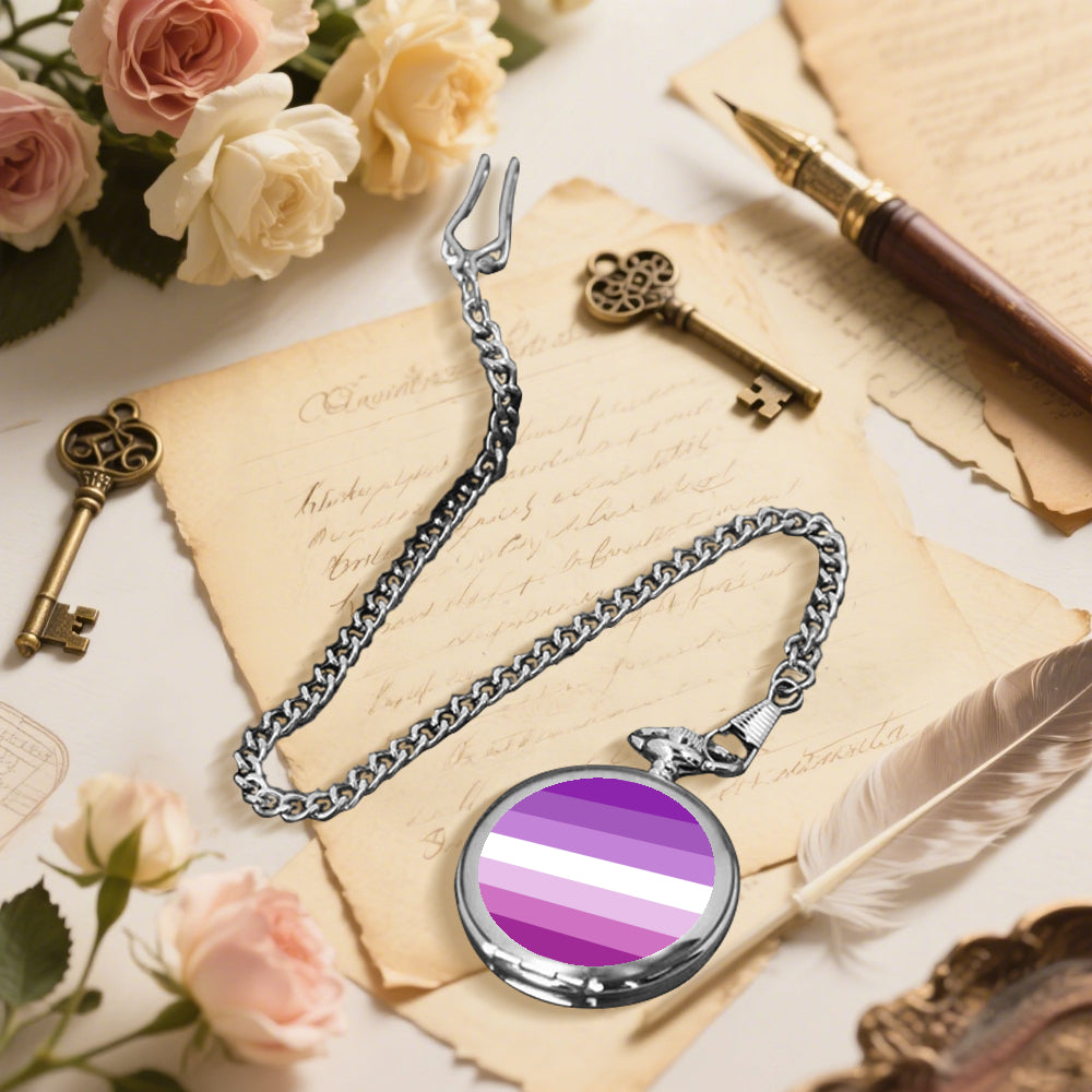 Femme Pride Flag Round Pocket Watch
