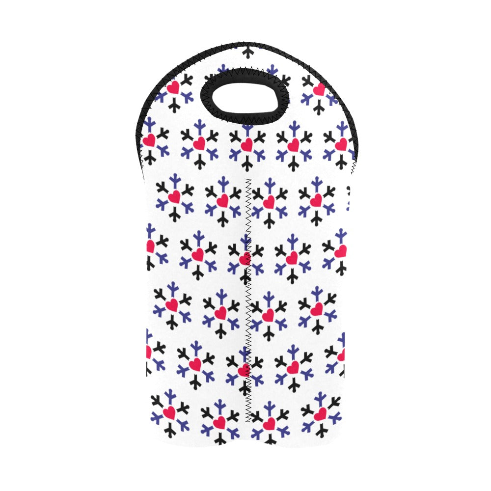 Leather Pride Flag Snowflake 2-Bottle Neoprene Wine Bag