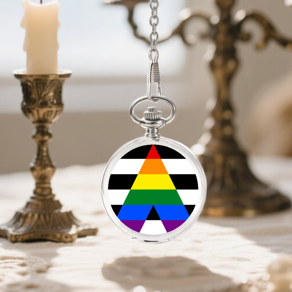 Ally Pride Flag Round Pocket Watch