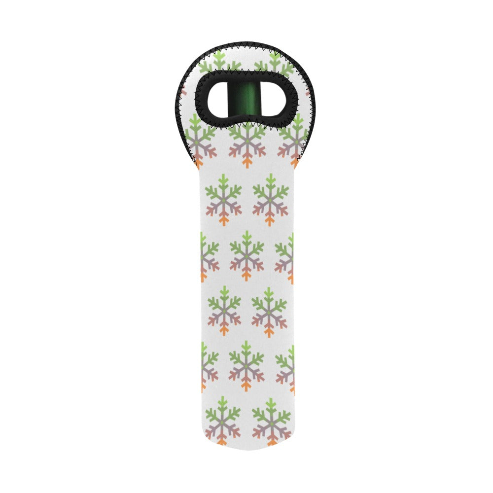 Aliagender Pride Flag Snowflake Neoprene Wine Bag