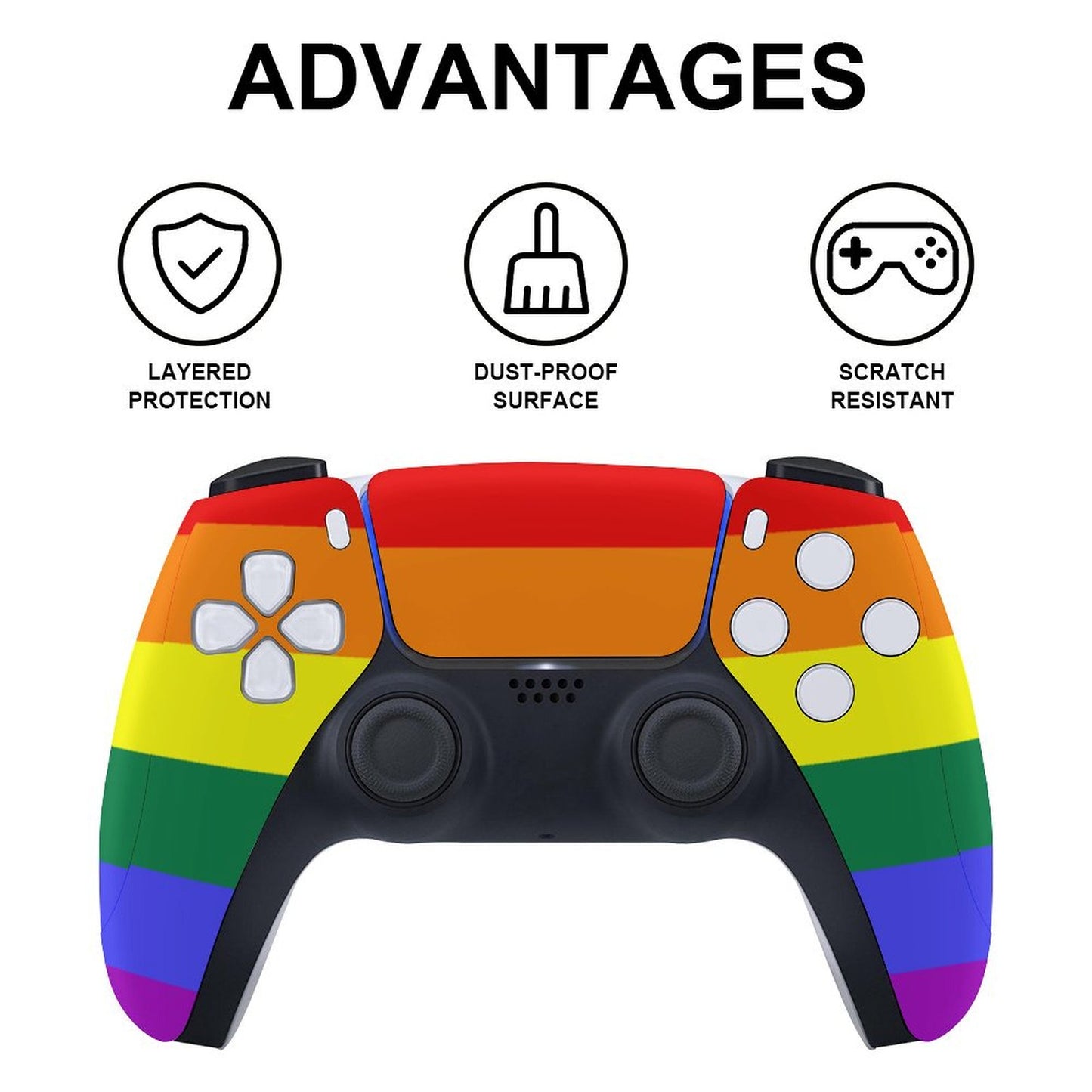 Rainbow Pride Flag PS5 Game Console Sticker (Optical Drive Version)