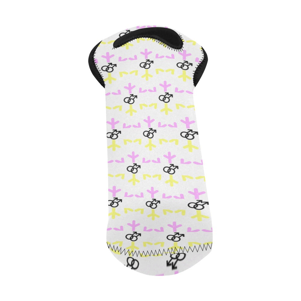 Twink Pride Flag Snowflake Neoprene Wine Bag Neoprene Wine Bag