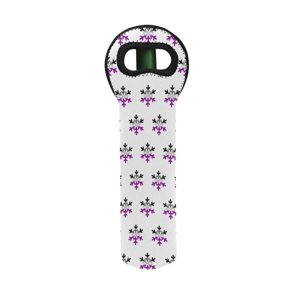 Asexual Pride Flag Snowflake Neoprene Wine Bag