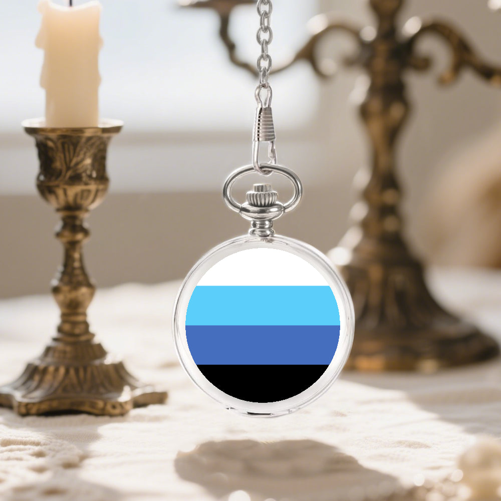 Transmasculine Pride Flag Round Pocket Watch
