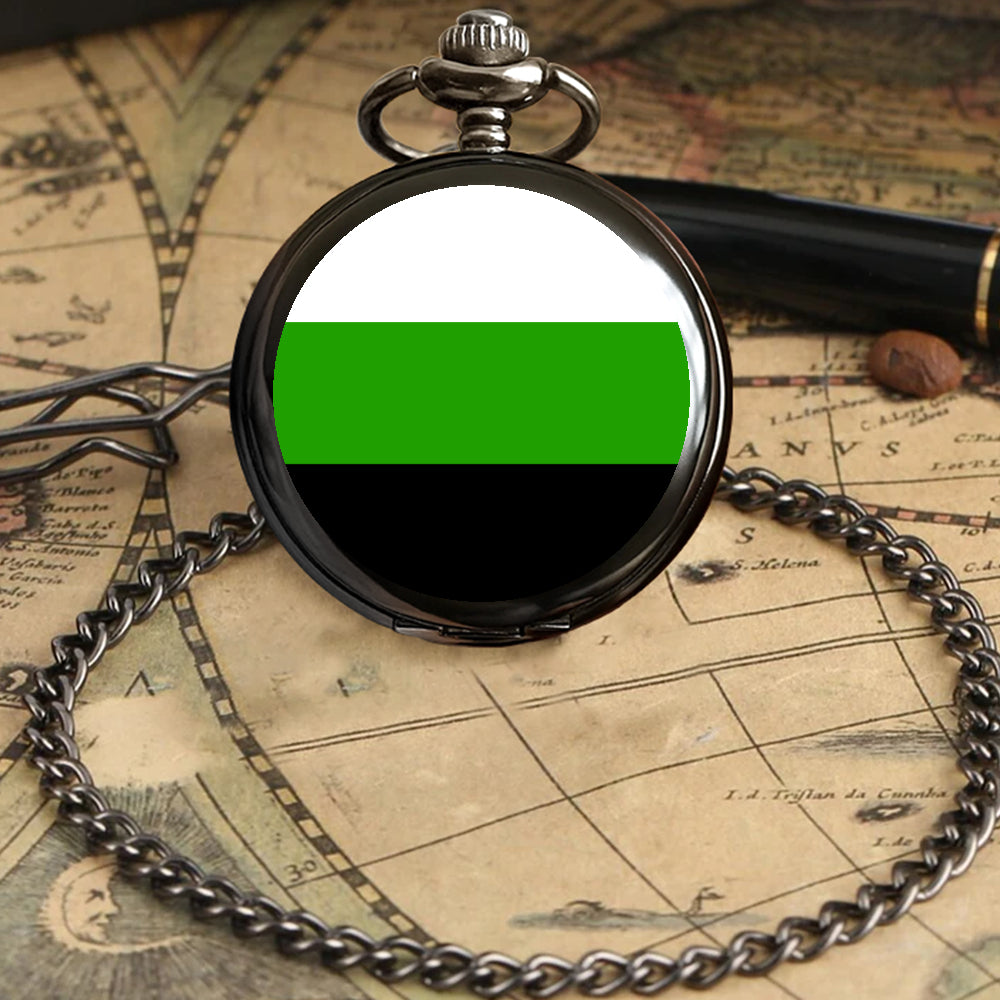 Neutrois Pride Flag Round Pocket Watch