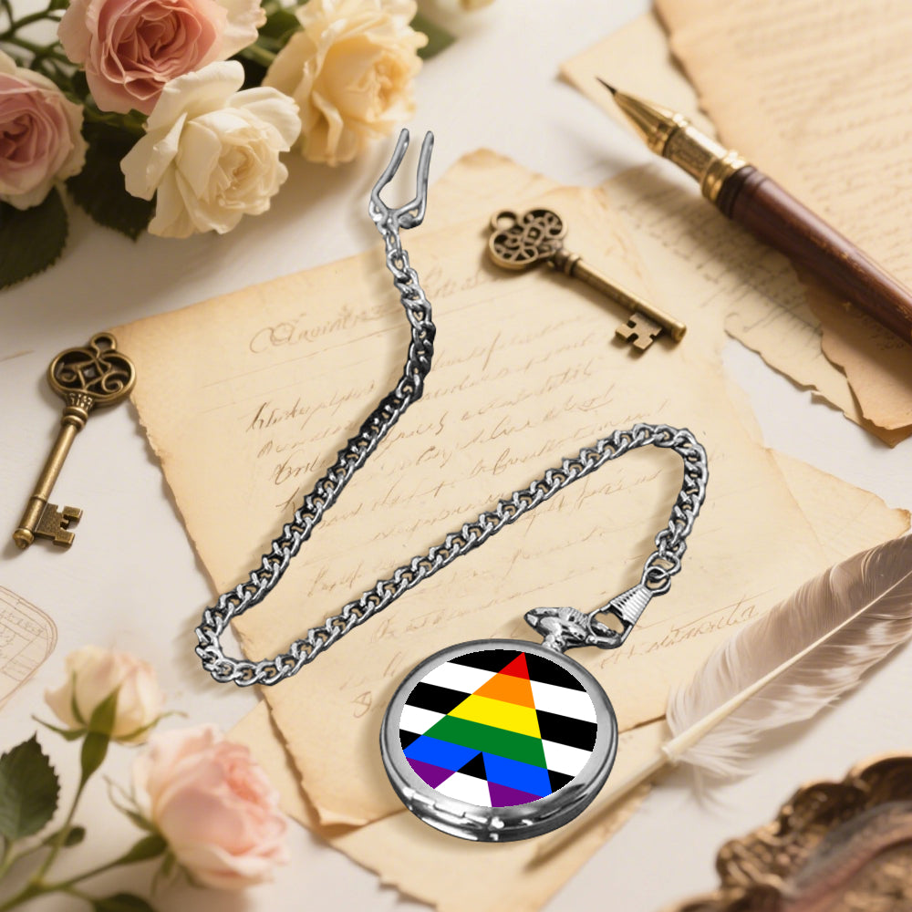 Ally Pride Flag Round Pocket Watch