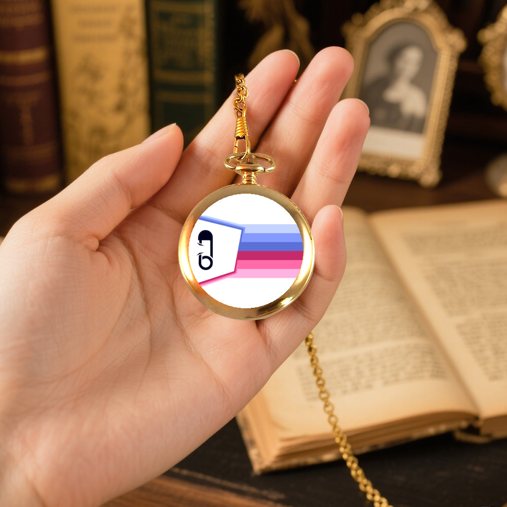 ABDL Pride Flag Round Pocket Watch