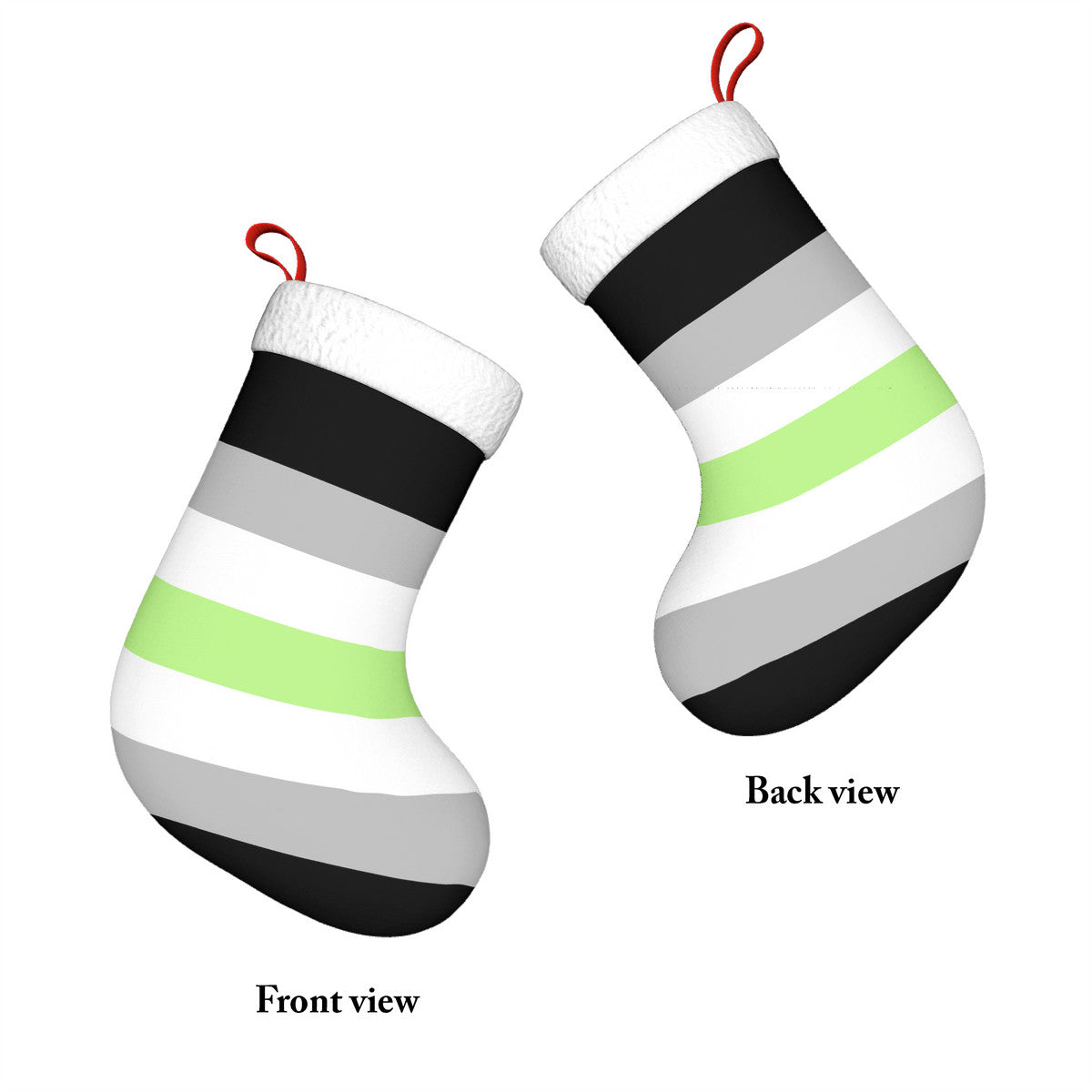 Agender Pride Flag Holiday Stocking 11" x 17.7"