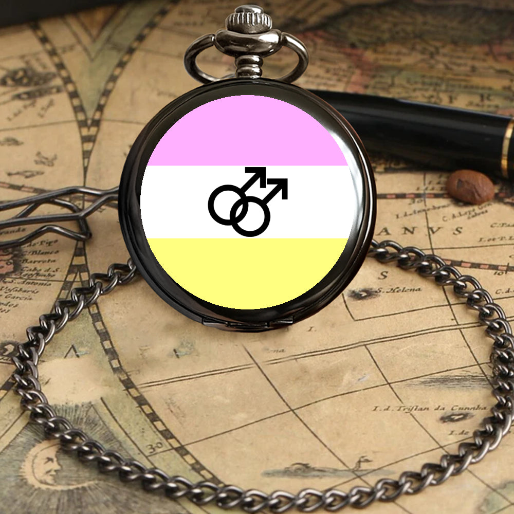 Twink Pride Flag Round Pocket Watch