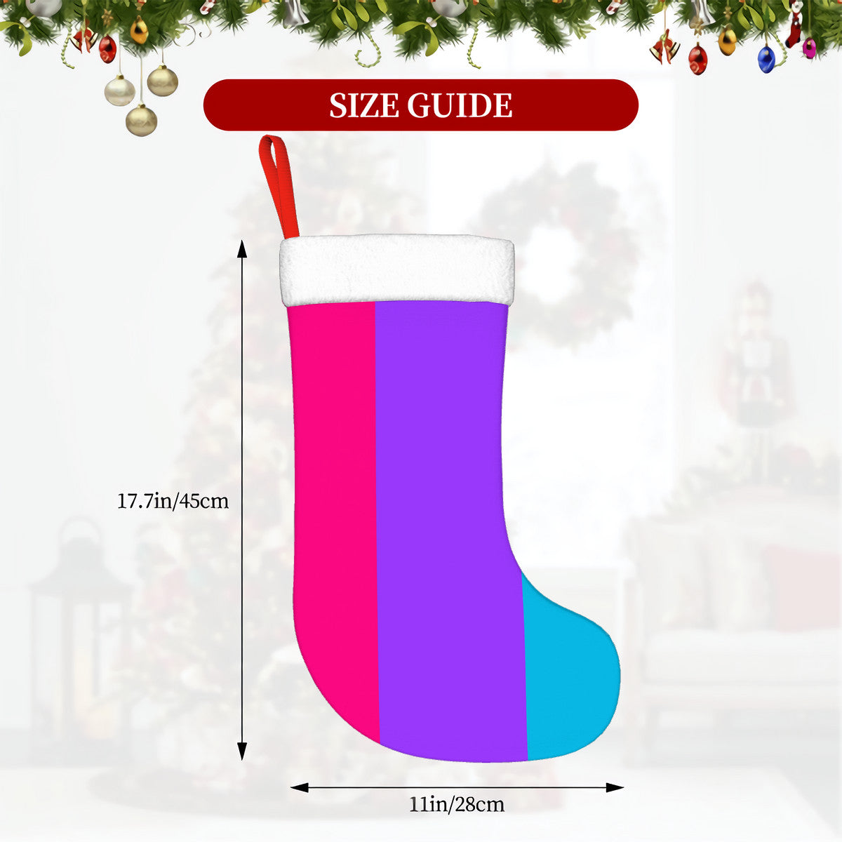 Androgyne Pride Flag Holiday Stocking 11" x 17.7"