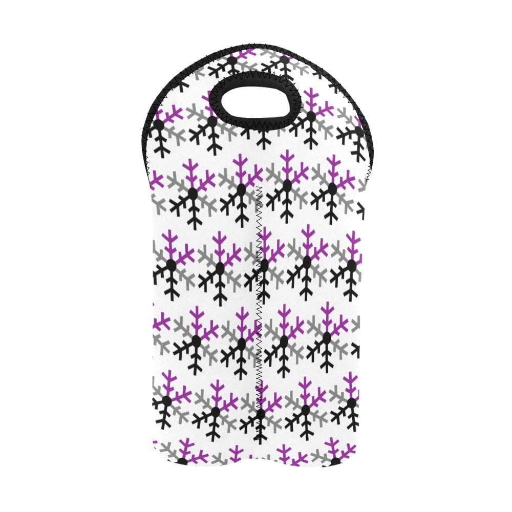 Demisexual Pride Flag Snowflake 2-Bottle Neoprene Wine Bag