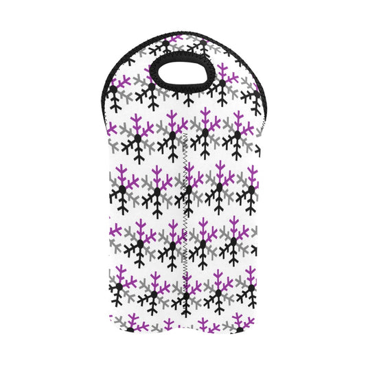 Demisexual Pride Flag Snowflake 2-Bottle Neoprene Wine Bag