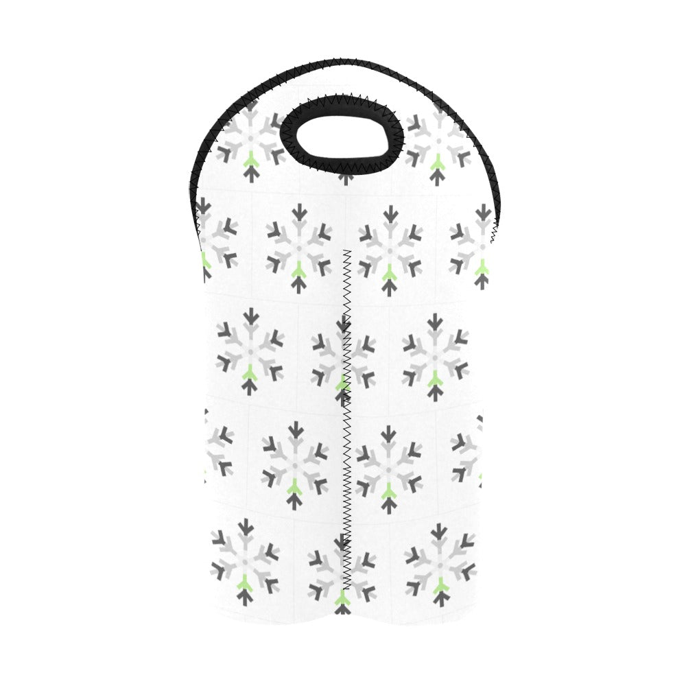 Agender Pride Flag Snowflake 2-Bottle Neoprene Wine Bag