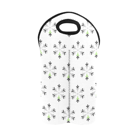 Agender Pride Flag Snowflake 2-Bottle Neoprene Wine Bag