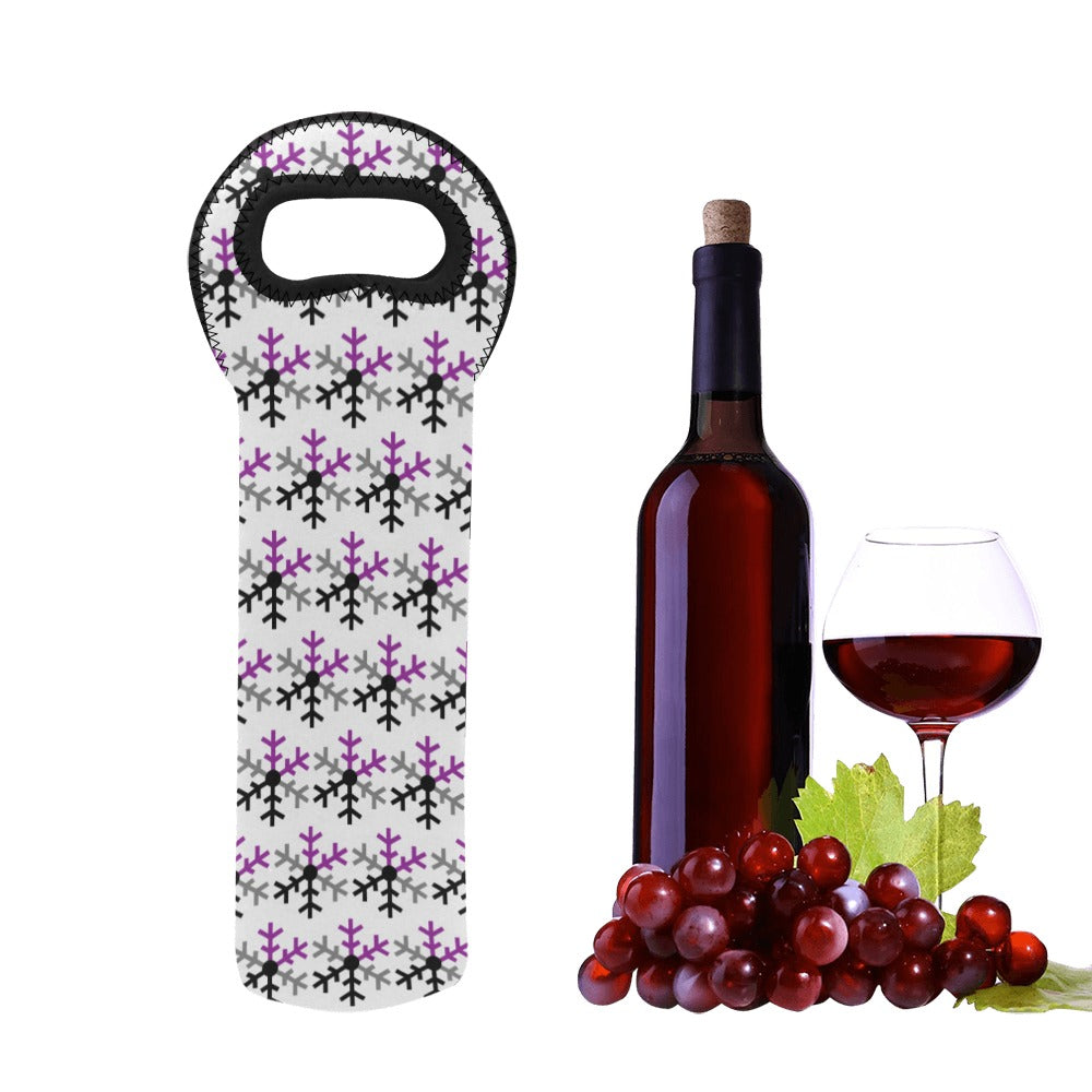 Demisexual Pride Flag Snowflake Neoprene Wine Bag