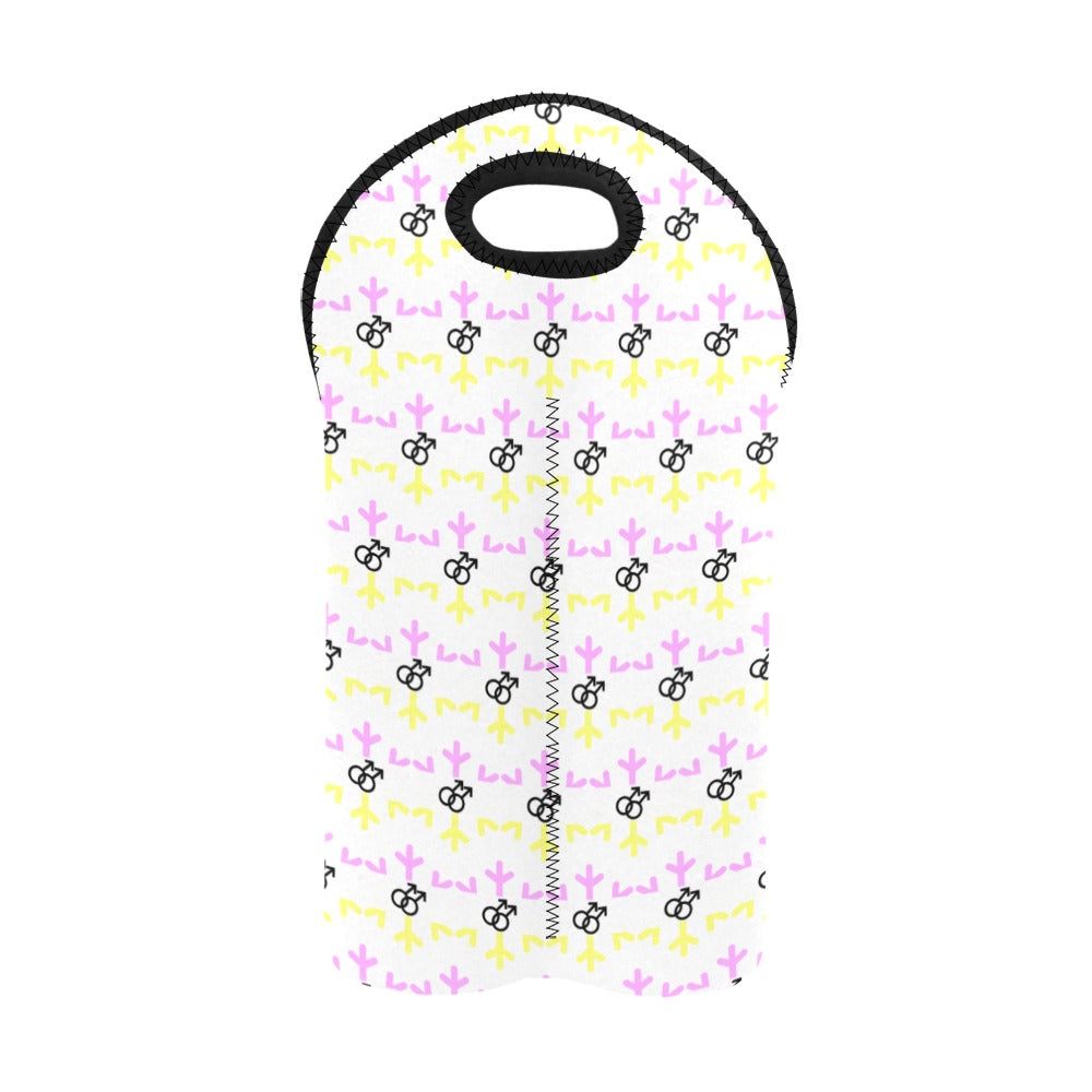Twink Pride Flag Snowflake 2-Bottle Neoprene Wine Bag