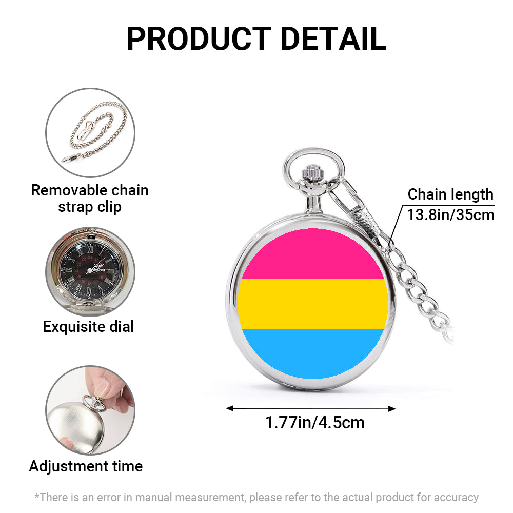 Pansexual Pride Flag Round Pocket Watch