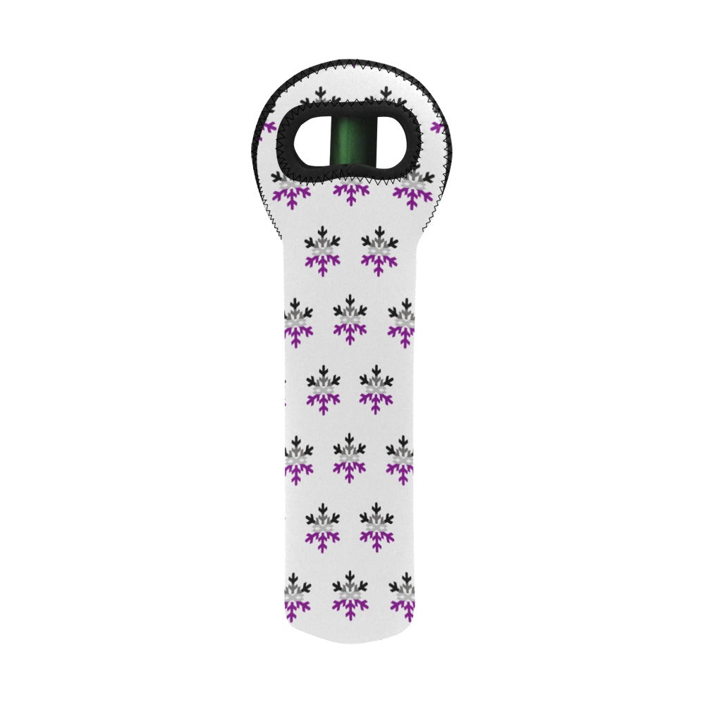 Asexual Pride Flag Snowflake Neoprene Wine Bag