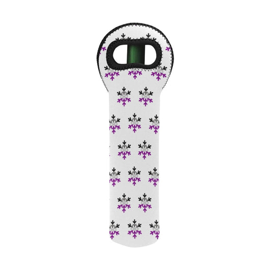Asexual Pride Flag Snowflake Neoprene Wine Bag