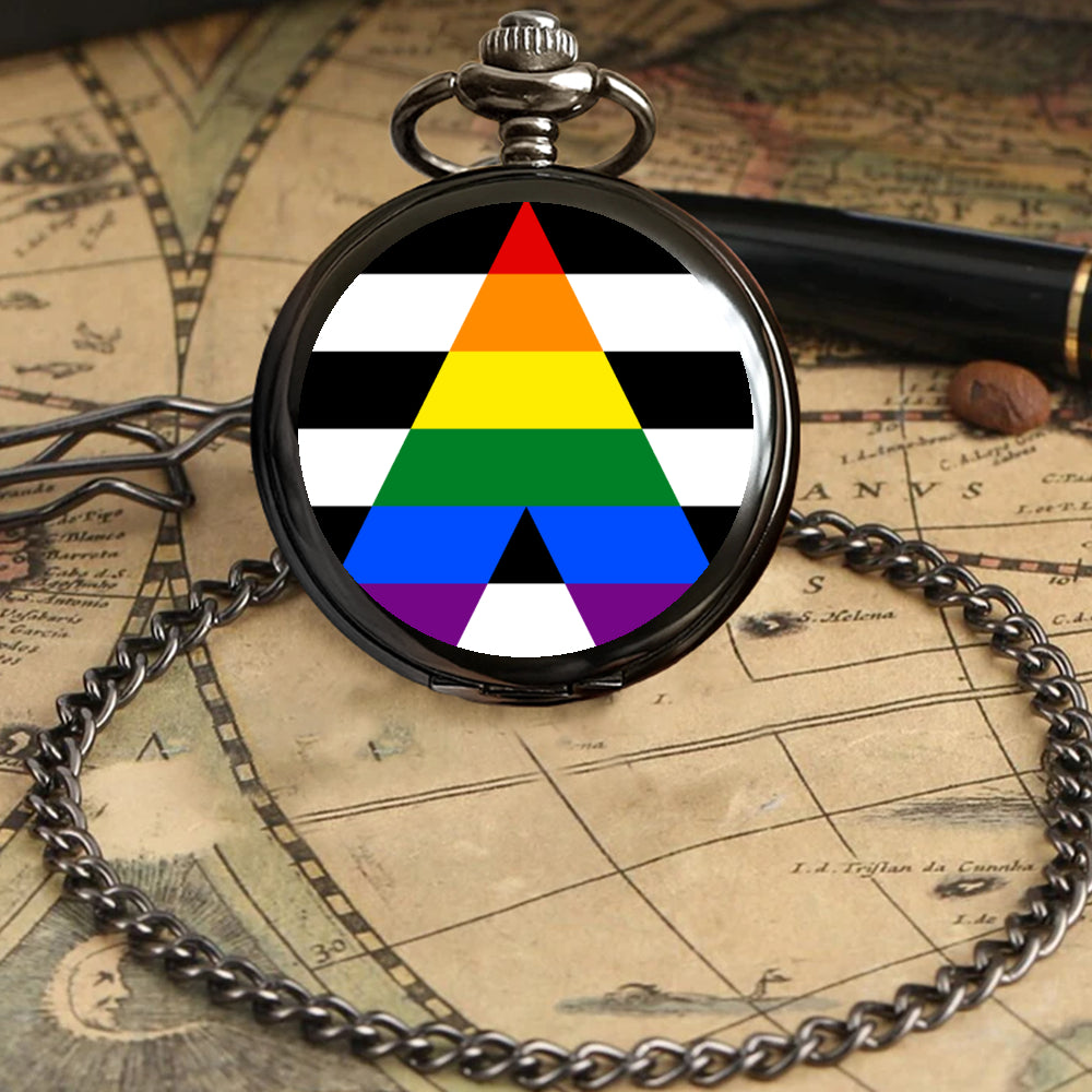 Ally Pride Flag Round Pocket Watch