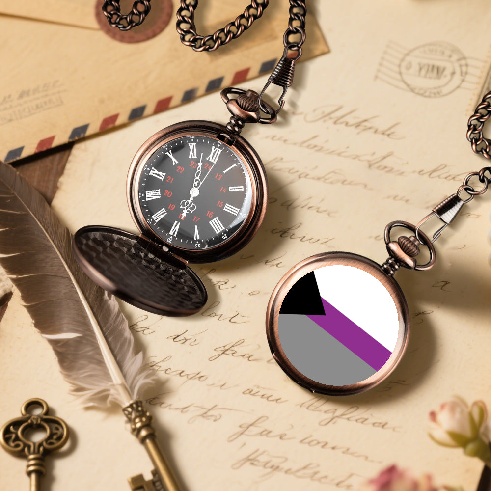 Demisexual Pride Flag Round Pocket Watch