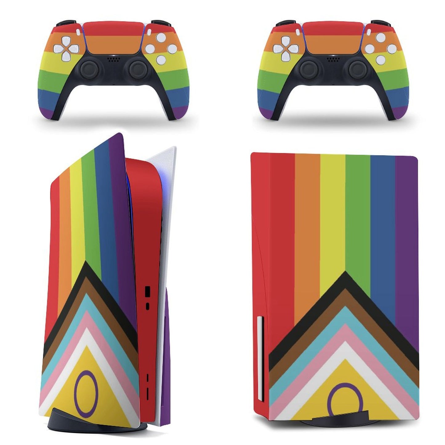 Inclusive Progress Pride Flag PS5 Game Console Sticker (Optical Drive Version)