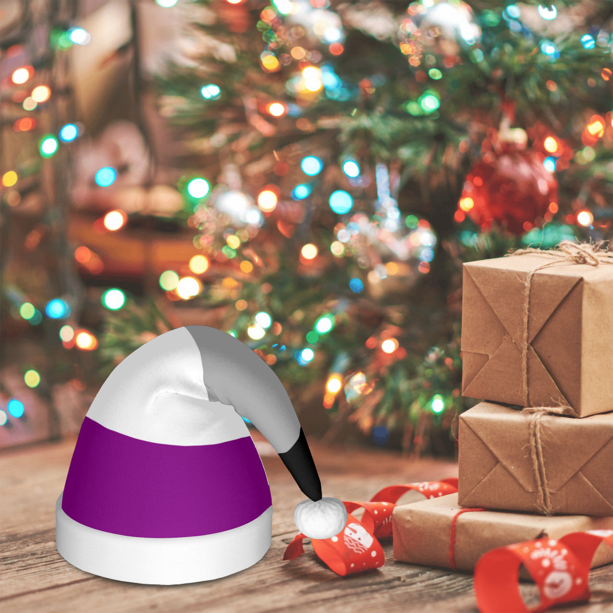Asexual Pride Flag Adult Plush Holiday Hat