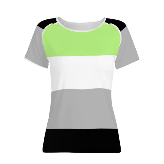 Agender Pride Flag T shirt - Traditional Feminine Cut