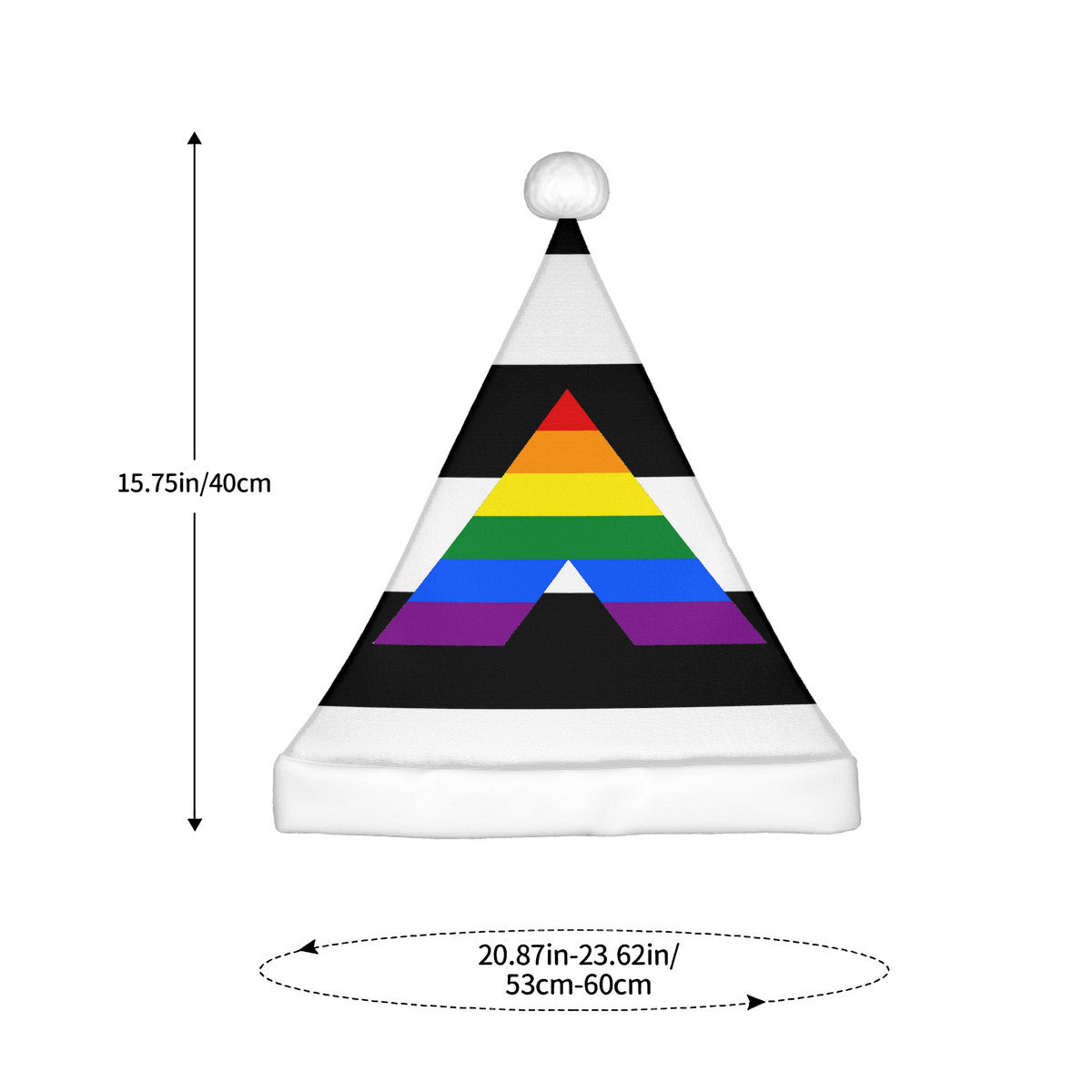 Straight Ally Pride Flag Adult Plush Holiday Hat