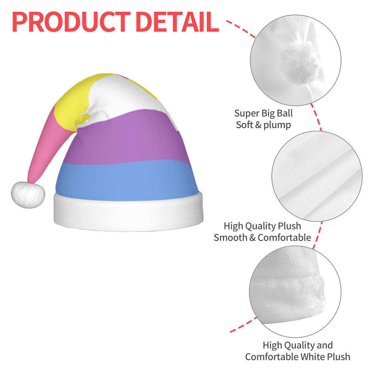 Bigender Pride Flag Adult Plush Holiday Hat
