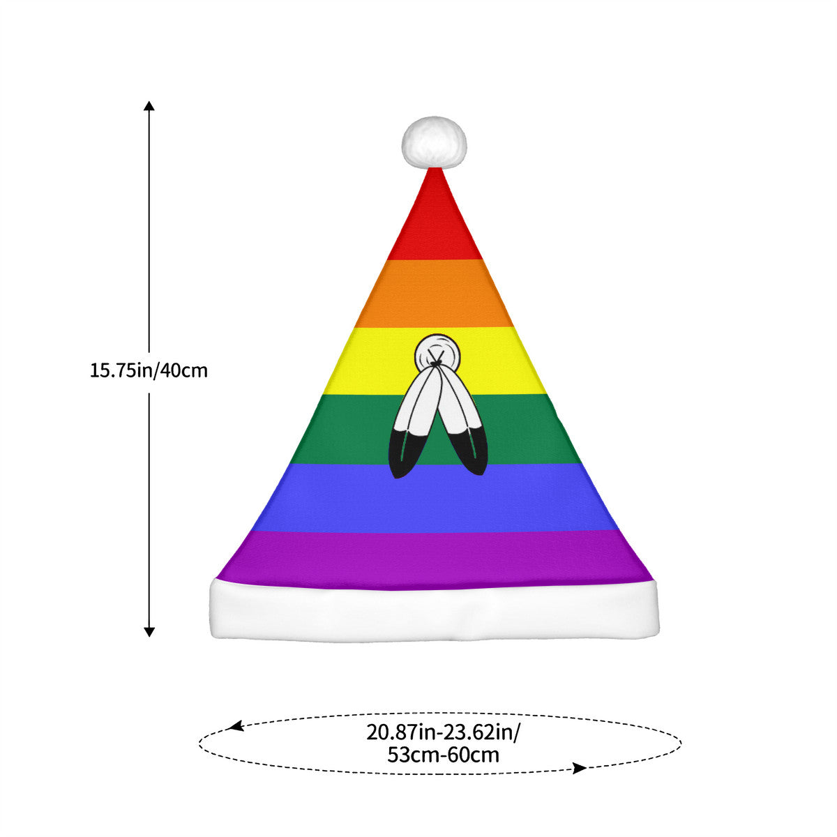 Two-Spirit Pride Flag Adult Plush Holiday Hat