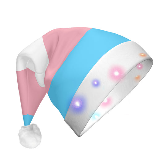 Transgender Pride Flag Adult Glowing Plush Holiday Hat