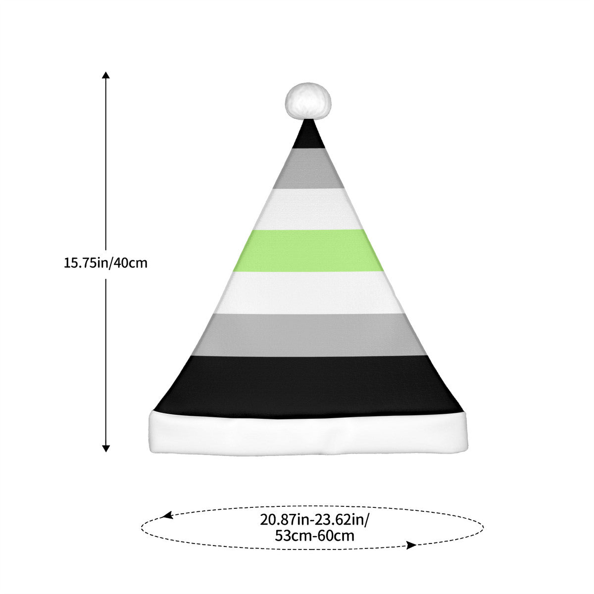 Agender Pride Flag Adult Plush Holiday Hat