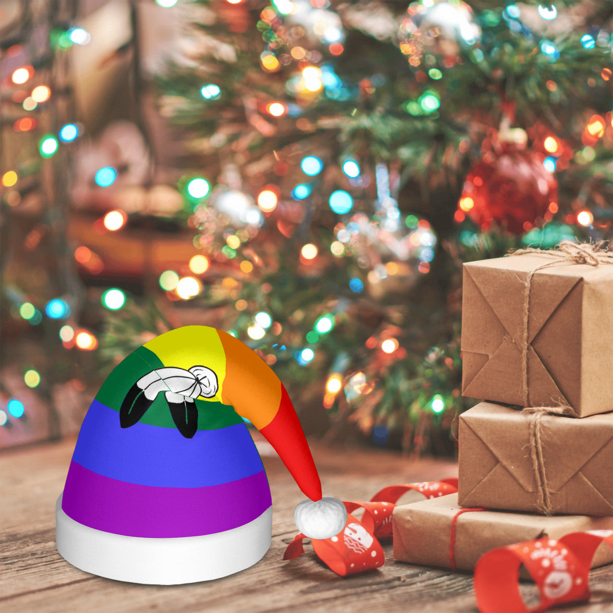 Two-Spirit Pride Flag Adult Plush Holiday Hat