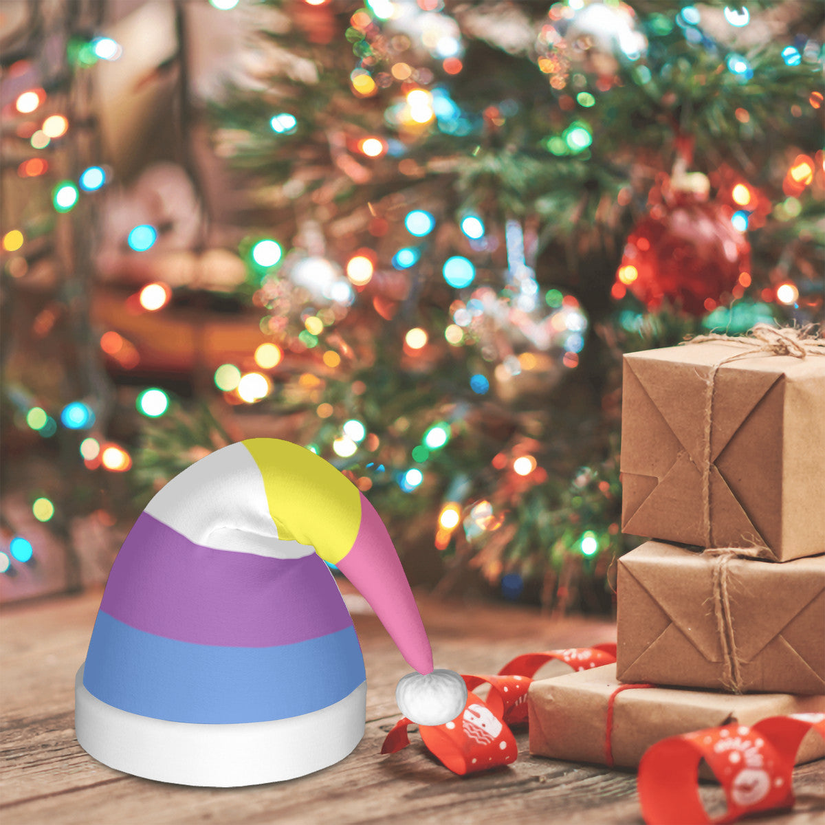 Bigender Pride Flag Adult Plush Holiday Hat