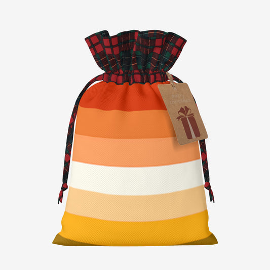 Butch Pride Flag Plaid (Mod Q) Linen Drawstring Gift Bag - Multiple Sizes