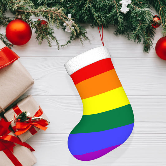 Rainbow Pride Flag Holiday Stocking 11" x 17.7"
