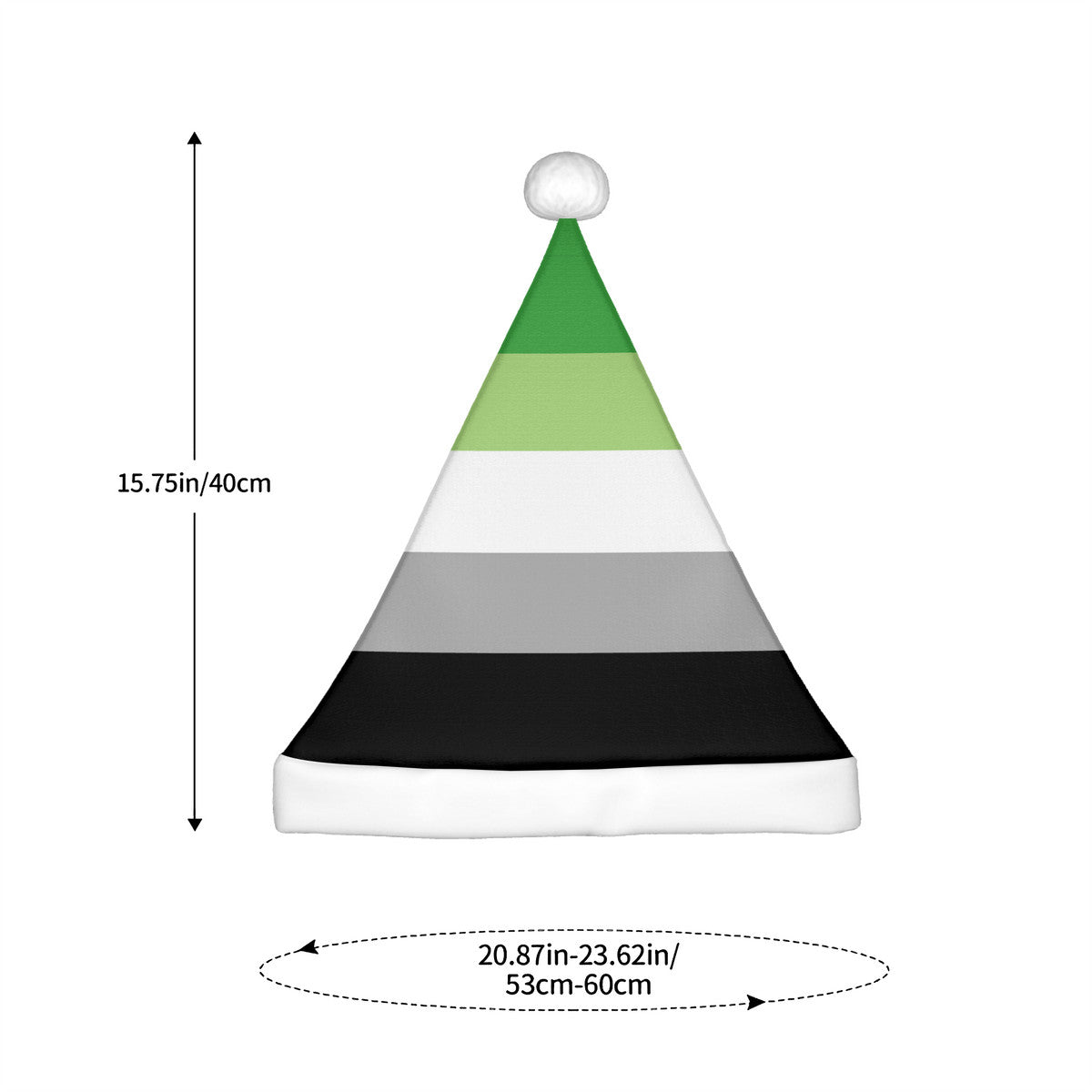 Aromantic Pride Flag Adult Glowing Plush Holiday Hat