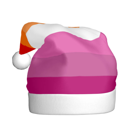 Lesbian Pride Flag Adult Plush Holiday Hat