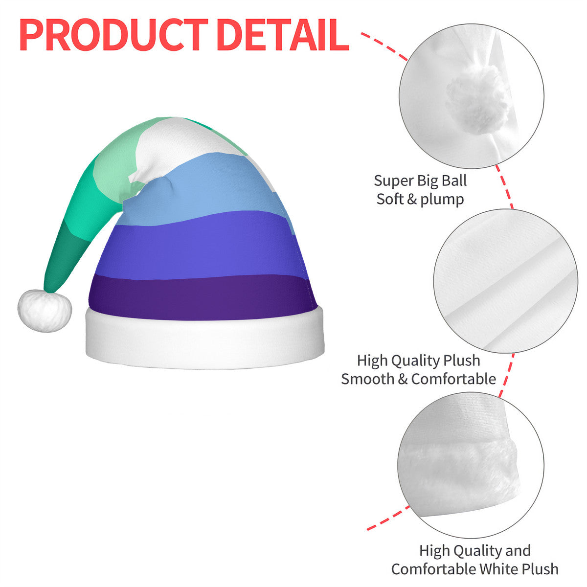 MLM Pride Flag Adult Glowing Plush Holiday Hat