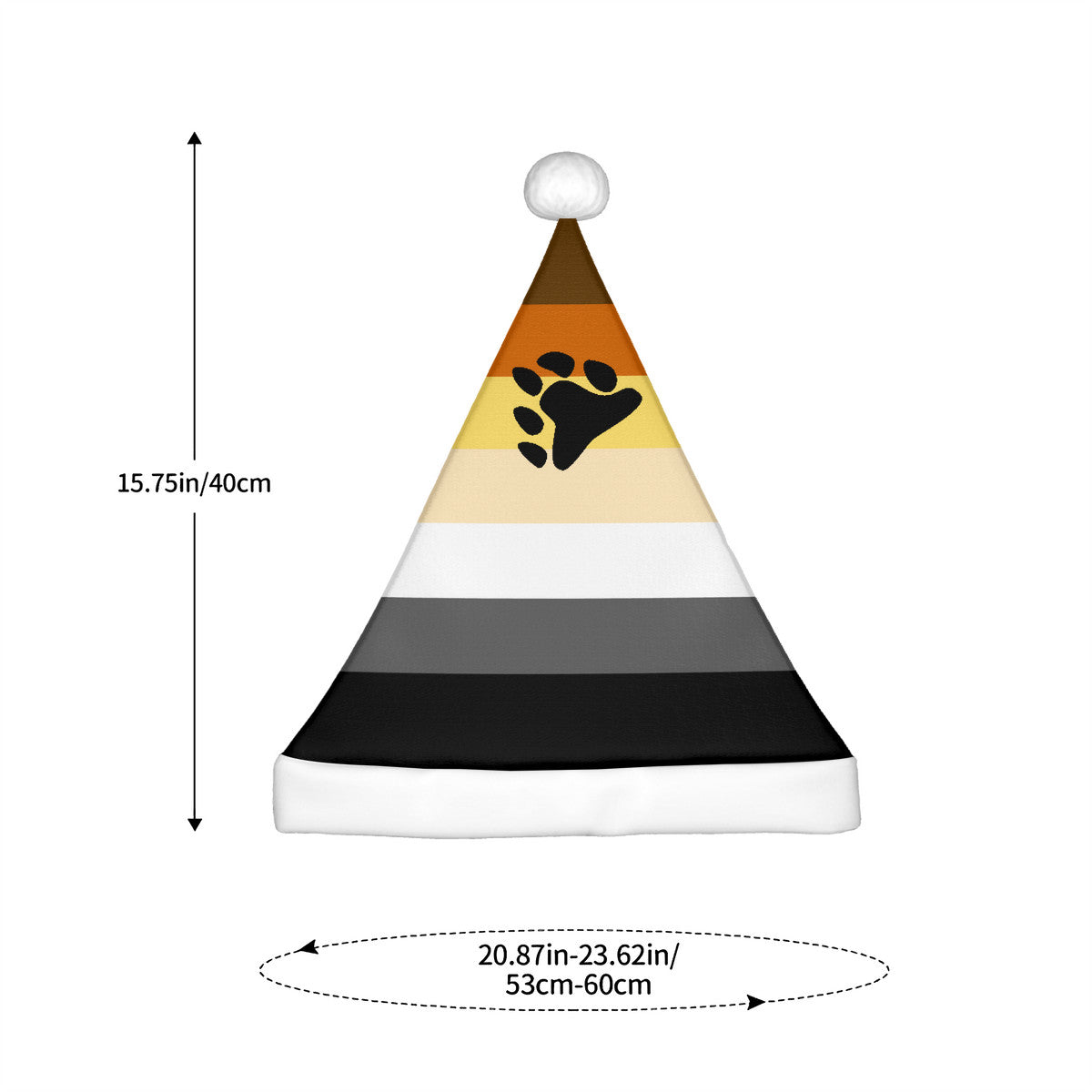 Bear Pride Flag Adult Plush Holiday Hat